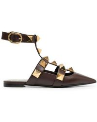 Sandalias | Sandalias De Pala Roman Stud De Piel De Becerro Con Tacón De 35  Mm Negro | Valentino Mujer ~ EMILYS EDIBLES