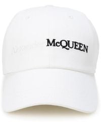 Alexander McQueen - Weiße logo bestickte baumwoll-baseballkappe - Lyst