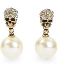 McQueen - Pave Skull Earrings - Lyst