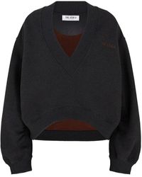 The Attico - Oversize V-Ausschnitt Sweatshirt Schwarz Braun - Lyst