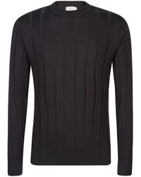 Eleventy - Truien & Vesten ,Zwart ,Katoen Maglia Girocollo Manica Lunga - Lyst
