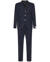 Eleventy - Kostuums ,Blauw ,Wol Single-Breasted Pak - Lyst