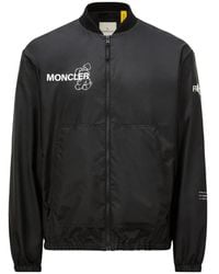 Moncler - Jassen ,Zwart ,Zwarte Genius Jassen Met Ribgebreide Ritssluiting - Lyst