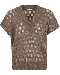 Brunello Cucinelli - Gestrickte Weste - Lyst