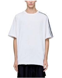 adidas - Raw Edge 3 Stripes Ss Tee - Lyst