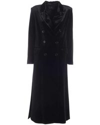 Paolo Fiorillo Capri Velvet Long Coat - Zwart
