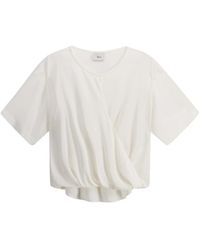 8pm - Overhemden ,Wit ,Witte Zijden Blouse Korte Mouwen - Lyst