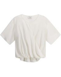 8pm - Overhemden ,Wit ,Witte Zijden Blouse Korte Mouwen - Lyst