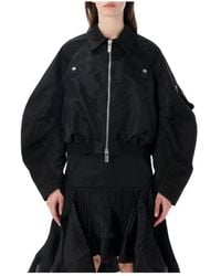 Sacai - Jassen ,Zwart ,Nylon Chino Nylon Bomber Jacket - Lyst