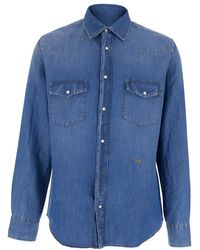 Jacob Cohen - Overhemden ,Blauw ,Denim Denim Western Shirt - Lyst