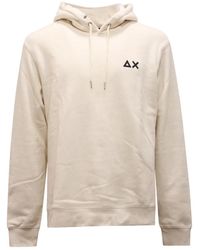 Sun 68 - Hoodies & Sweatvesten ,Wit ,Katoen Hood Cotton Fl Sweatshirt - Lyst