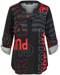 Doris Streich - Blouse Met Korte Grafische Tekst - Lyst