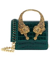Roberto Cavalli - Hobo-tasche mit krokodilschuppen und tigerköpfen,stilvolle medium roar tasche,kristall tiger clutch tasche - Lyst
