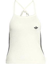 adidas - Fitness ,Wit ,Polyester Knitted Crochet Top - Lyst