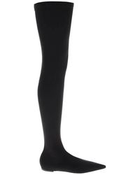 Dolce & Gabbana - Stretch jersey thigh high stivali - Lyst