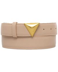 Guess - Cintura beige in ecopelle con logo metallico - Lyst