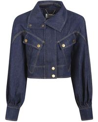 Zimmermann - Jassen ,Blauw ,Denim Denim Cropped Jas - Lyst