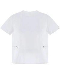 Herno - Tops ,Wit ,Leer Wit Jersey T-Shirt Met Getailleerde Taille - Lyst