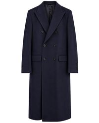Dolce & Gabbana - Jassen ,Blauw ,Wol Dubbelrijige Wollen Jas - Lyst