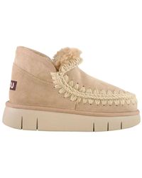 Mou - Casual grauer leder stiefel - Lyst
