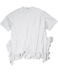 Comme des Garçons - Vestido mini de algodón blanco con volantes - Lyst