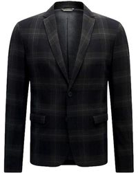 BOSS - Jassen ,Grijs ,Polyester Benestretch Jas - Lyst