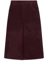 Marella - Korte Broeken ,Bruin ,Leer Scoglio Lange Shorts - Lyst