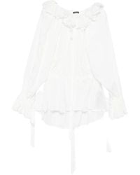 Ann Demeulemeester - Weiße Gerüschte Kleid Lange Ärmel - Lyst