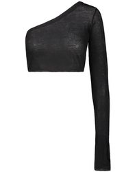 Rick Owens - Cropped one shoulder ziggy top - Lyst