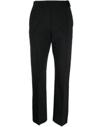 MSGM - Broeken ,Zwart ,Wol Casual Zwarte Wollen Broek - Lyst