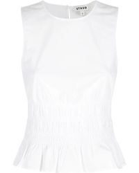 STAUD - Tops ,Wit ,Katoen Culver Top - Lyst