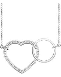 Thomas Sabo - Accessoires ,Grijs ,Dameskettingen Met Hanger & Hanger Hart Ring 925 Sterling Zilver Ke1645-051-14-L80V - Lyst