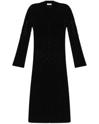 Akep - Truien & Vesten ,Zwart ,Leer Pointelle Gebreide Cardigan Met Lange Mouwen - Lyst