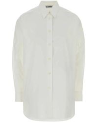 Jil Sander - Overhemden ,Wit ,Katoen Poplin Oversize Shirt - Lyst