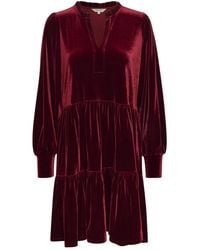 Part Two - Kleedjes ,Rood ,Polyester Donkerrode Fluwelen Jurk - Lyst