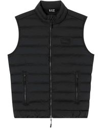EA7 - Jassen ,Zwart ,Gewatteerde Gilet - Lyst
