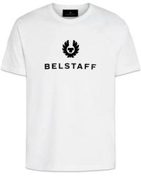 Belstaff - Tops ,Wit ,Katoen Phoenix Logo Katoenen T-Shirt - Lyst