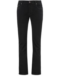 Moorer - 5-Pocket-Jeans Mit Leder-Logoschild - Lyst