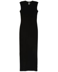 Norma Kamali - Kleedjes ,Zwart ,Polyester Mouwloze Lange Jurk - Lyst
