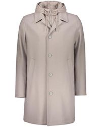 Herno - Jassen ,Grijs ,Polyester Gewatteerde Jas - Lyst