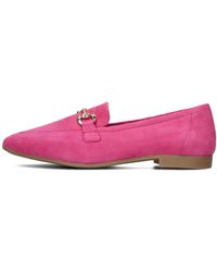 Aiyana - Roze Suède Loafers Met Gouden Detail - Lyst