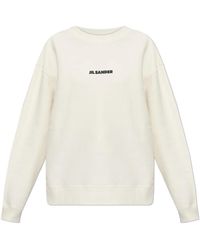 Jil Sander - Hoodies & Sweatvesten ,Katoen Sweatshirt Met Logo-Opdruk - Lyst