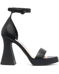 Agl Attilio Giusti Leombruni - Schwarze Flache Knöchelsandalen Für Frauen - Lyst