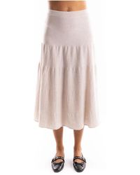 Marella - Rokken ,Roze ,Wol Cashmere Midi Rok Regular Fit - Lyst