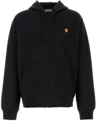 Carhartt - Hoodies & Sweatvesten ,Zwart ,Katoen Hooded American Script Jacket - Lyst