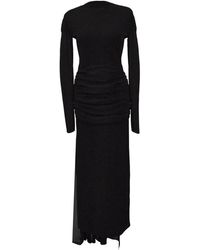 Givenchy - Schwarzes abendkleid mit raffung und schleppe - Lyst