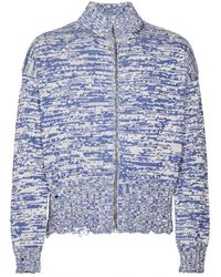 Marni - Truien & Vesten ,Veelkleurig ,Mock-Neck Zip Cardigan - Lyst