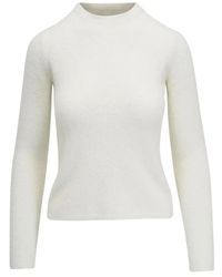 Vince - Elegant Wit Langemouw Boucle Crew - Lyst