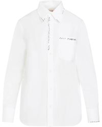 Marni - Camisa blanca de algodón con cuello puntiagudo - Lyst