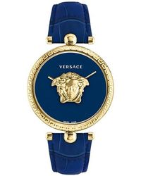 Versace - Armbanduhr palazzo blau, gold 39 mm veco02922 - Lyst